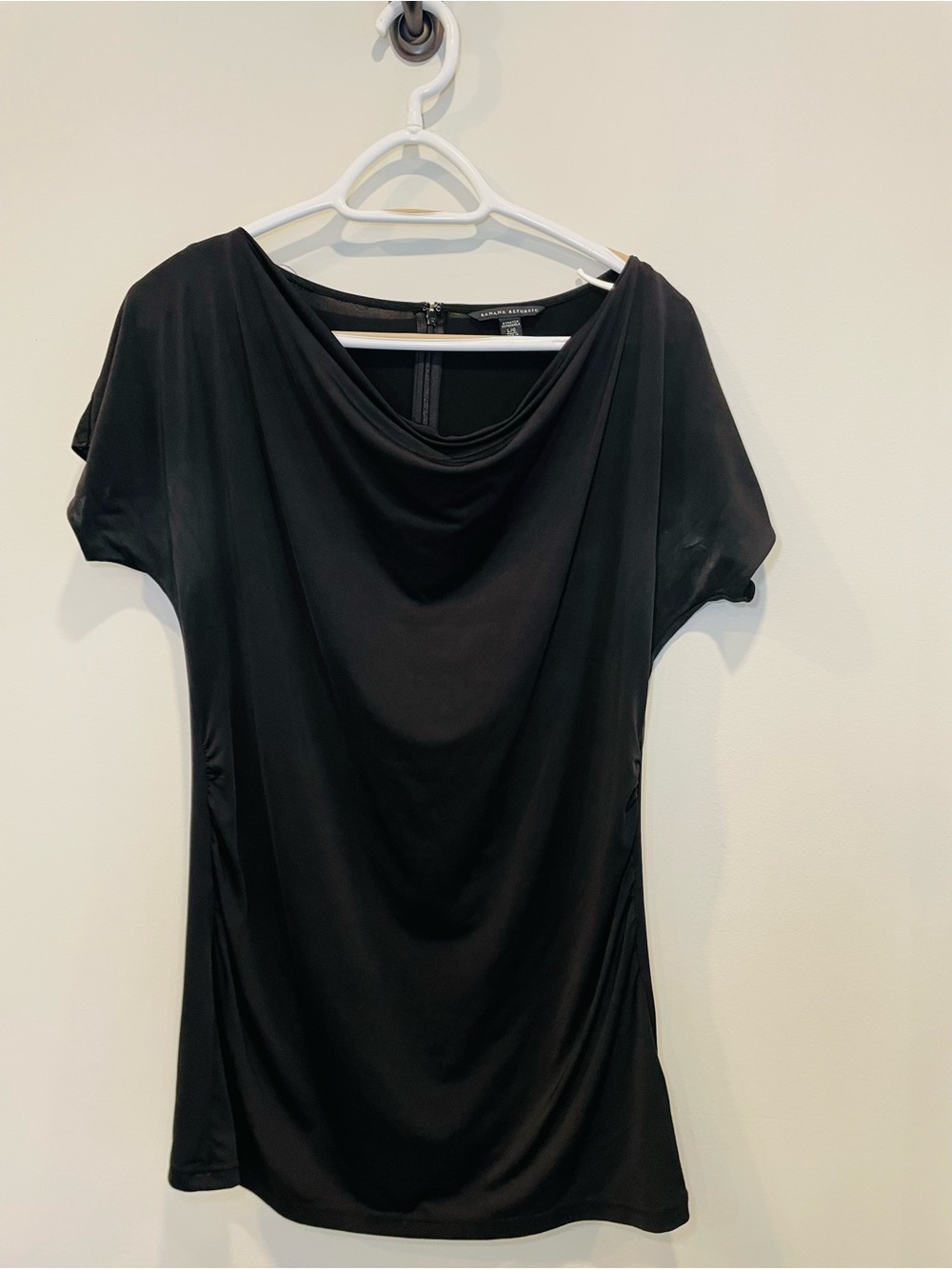 Banana Republic Black Draped Cowl Short-Sleeve Tee - Picture 5 of 6